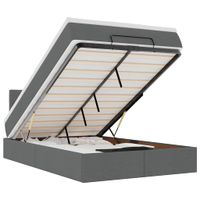 Łóżko otomana z materacem i LED, ciemnoszary, 120x200 cm