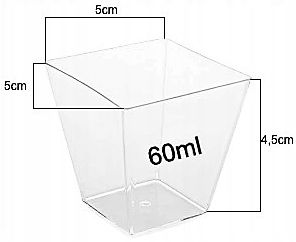 50XPucharki PIRAMIDA 60ml+łyżeczki 50szt NA PRZEKĄSKI POJEMNIKI NA DESERY na Arena.pl