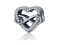 Rodowany srebrny charms do pandora nieskończona miłość serce heart infinity srebro 925 NEW113