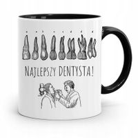 Kubek Czarny Prezent Dentysty Najlepszy Dentysta Z Nadrukiem Ze Zdjęciem
