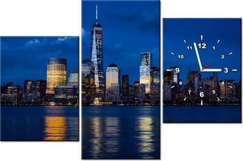 60CM 90 ZEGAR 3 ELEM NOWY JORK RZEKĄ HUDSON ŚCIENNY na Arena.pl