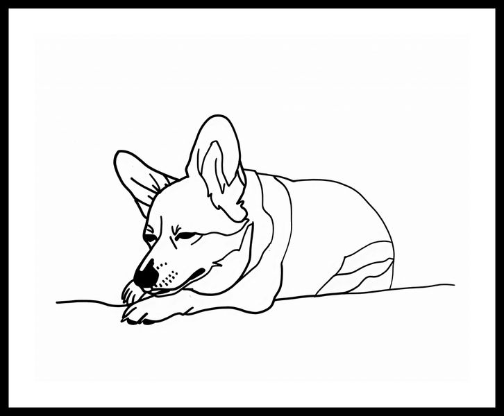 Plakat 50x40cm Śpiący Corgacz zdjęcie 3