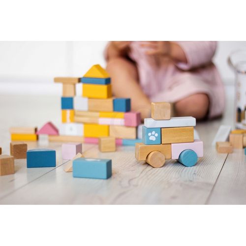 VIGA PolarB Zestaw drewnianych klocków w wiaderku - 60 elementów na Arena.pl