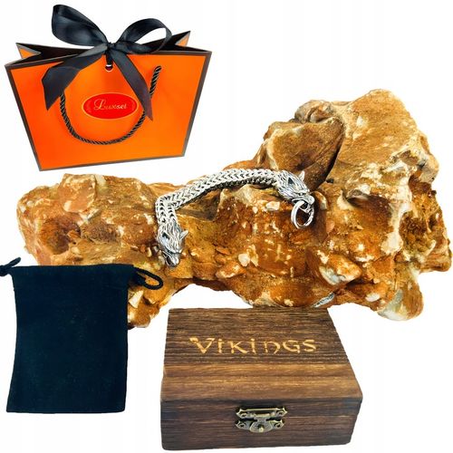 Bransoletka męska VIKING pudełko torebka prezentowa dla mężczyzny 21,5 cm na Arena.pl