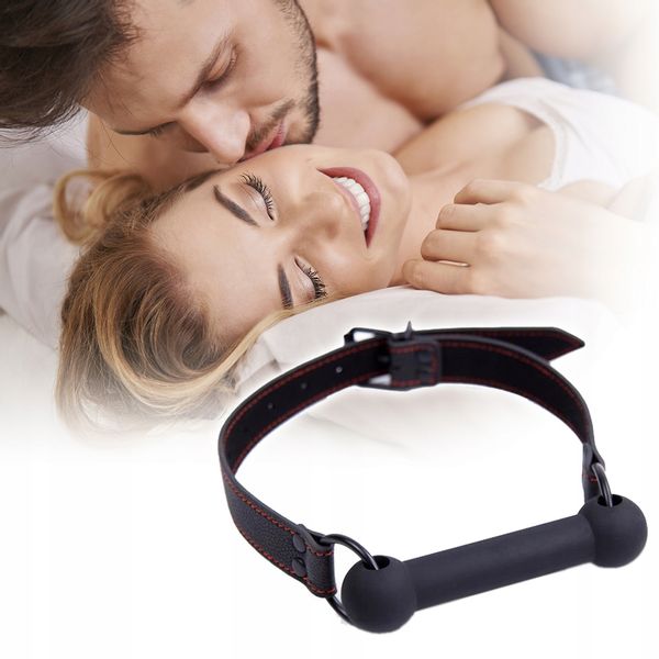 Knebel z silikonową kostką do ust BDSM. zdjęcie 2