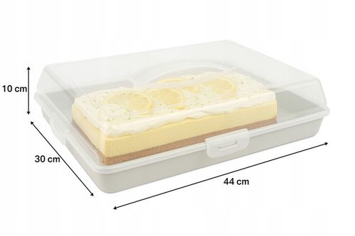 POJEMNIK NA CIASTO DUŻY BOX Z POKRYWĄ NA ŻYWNOŚĆ UCHWYT TRANSPORTER na Arena.pl