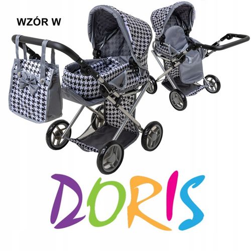 Wózek dla lalek 3w1 SPACEROWY GŁEBOKI + LALKA BOBAS INTERAKTYWNA ZESTAW XXL na Arena.pl