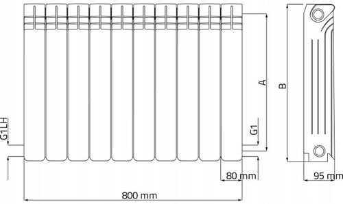 GRZEJNIK ALUMINIOWY WULKAN H-500 BIAŁY DIAMOND - 10 ŻEBEREK 1526 W na Arena.pl