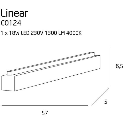 Oprawa sufitowa do przedpokoju LINEAR C0124 Maxlight LED 18W 4000K belka biała na Arena.pl
