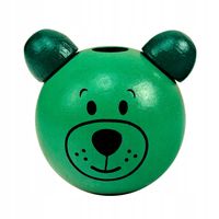 Drewniana główka MIŚ misie buzia 24mm zielony