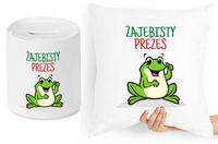 Dla Prezesa Zestaw Poduszka + Skarbonka Prezent Z Nadrukiem Ze Zdjęciem