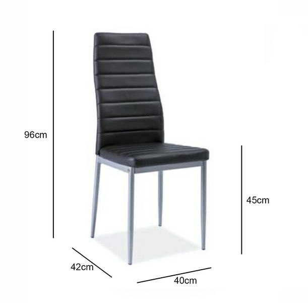 Krzesło Luisa - aluminium/czarny PU zdjęcie 2