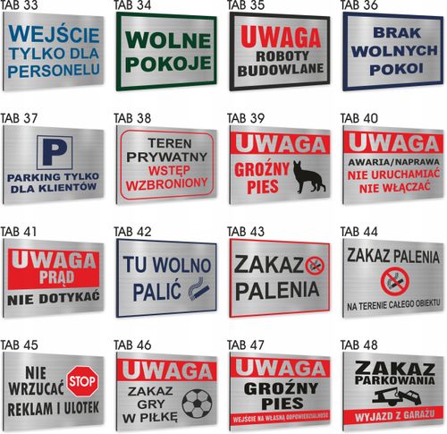 Tabliczka Znak Tablica UWAGA PRÓG nadruk uv na Arena.pl