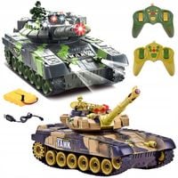 ZESTAW BITWA CZOŁGÓW WAR TANK CZOŁGI ZDALNIE STEROWANE RC 2szt. EFEKTY LED