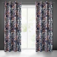 Zasłona gotowa na przelotkach NIKOL 140x250 grafit z liści bananowca