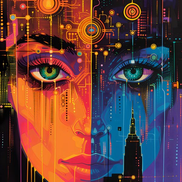 Plakat 70x70cm Cyfrowa Psyche zdjęcie 1