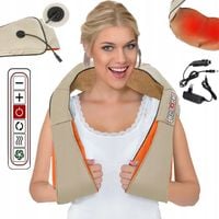 MASAŻER SHIATSU GRZEJĄCY DO KARKU SZYI PLECÓW PAS MASUJĄCY PODGRZEWANY PRO+