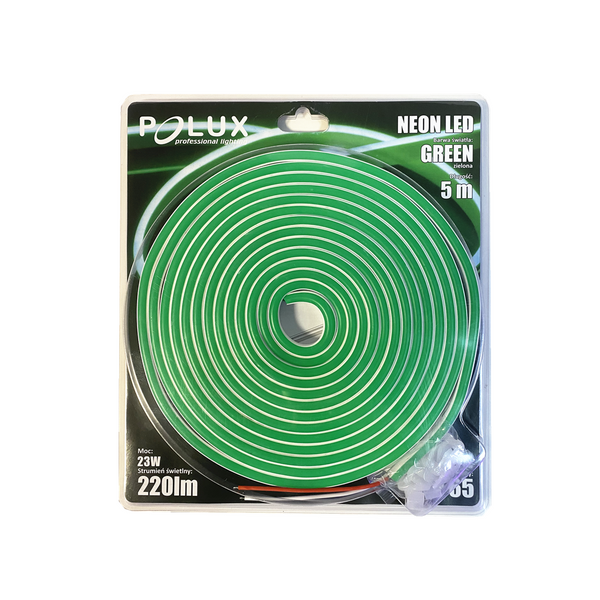 Neonowa taśma LED 23W zielona 315076 Polux 5 metrów 220lm zdjęcie 2