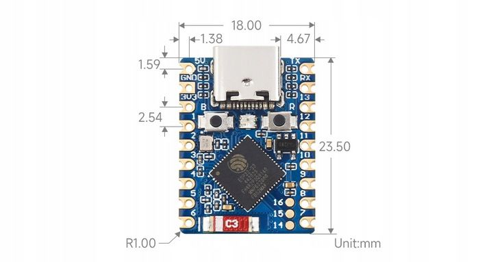 ESP32-S3 Mini ESP32-S3FH4R2 Dual-Core Processor, 240MHz ESP32-S3-Zero zdjęcie 4