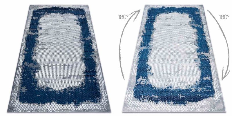 RUG/LU/IONA/FRAME/BLUE+GREY/140x190 zdjęcie 3