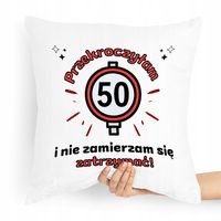 Poduszka Prezent Idealny Na Urodziny 50 50Te 50-Te Z Nadrukiem Ze Zdjęciem