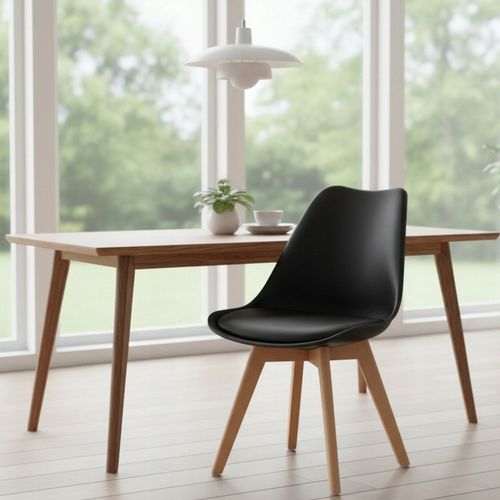 Krzesło Skandynawskie Tapicerowane do Salonu Jadalni Czarne ATTE na Arena.pl