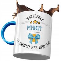 Kubek Błękitny Dla Mnicha Najlepszy Mnich Z Nadrukiem Ze Zdjęciem