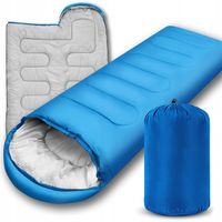 LEKKI ŚPIWÓR TURYSTYCZNY MUMIA KAPTUR 210CM CIEPŁY KOŁDRA + POKROWIEC 2w1