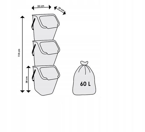 Pojemnik do segregacji odpadów kosz na śmieci do kuchni Bini 25L niebieski na Arena.pl
