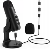 ZealSound K66 Mikrofon USB Pojemnościowy Czarny Streaming Podcast