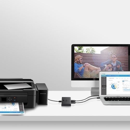 switch adapter przełącznik przejściówka 2x usb-b - usb-a - czarny na Arena.pl