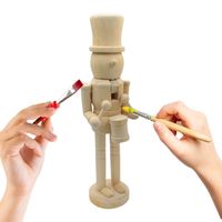 Figurka Dziadek do Orzechów drewniana, dekoracja DIY, do malowania, ozdoba świąteczna na Boże Narodzenie-kapelusz