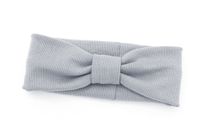 Opaska szeroka dzianinowa dla dziewczynki jasny szary S