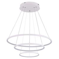Biurowa LAMPA wisząca SLIM/000011/4000/W MDECO metalowa OPRAWA zwis LED 99W 4000K pierścienie białe