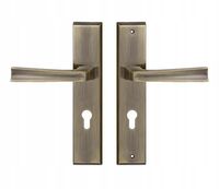 KLAMKA ZEWNĘTRZNA MAJA 90MM NA WKŁADKĘ LEWA PATYNA