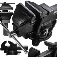 IMADŁO STOŁOWE OBROTOWE ŚLUSARSKIE STALOWE Z KOWADŁEM 200MM DWUSZCZĘKOWE