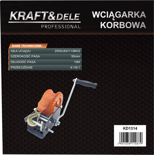 Wciągarka korbowa pasowa 2500Ibs KD1314 na Arena.pl
