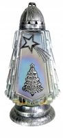 Znicz Choinka Duża 36 cm Lampion Szklany Boże Narodzenie Świąteczny srebrny