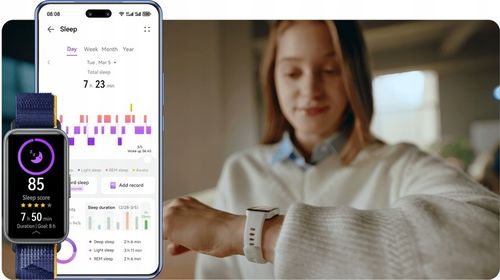 HUAWEI BAND 9 Smartwatch Monitorowanie tętna podczas snu Polski Biały na Arena.pl