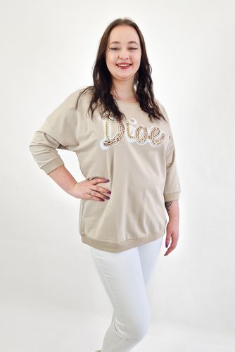 Bluza Damska z Nadrukiem Dioe Beżowa UNI na Arena.pl