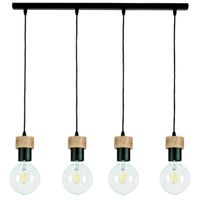 Lampa zwisowa CLARTE 3271404 loftowa metalowy zwis drewno czarny