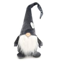 SKRZAT KRASNAL GNOM ŚWIĄTECZNY DEKORACYJNY Z BRODĄ SZARY