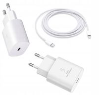 MOCNA SZYBKA ŁADOWARKA SIECIOWA 25W DO iPhone + KABEL LIGHTNING USB-C TYP C