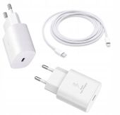 MOCNA SZYBKA ŁADOWARKA SIECIOWA 25W DO iPhone + KABEL LIGHTNING USB-C TYP C