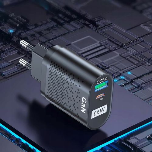 SZYBKA ŁADOWARKA SIECIOWA GaN 65W DO TELEFONU USB-C PD QC MOCNY ZASILACZ na Arena.pl