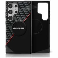 Etui AMG Double Layer Rhombs MagSafe do Samsung Galaxy S25 Ultra czarno-cze
