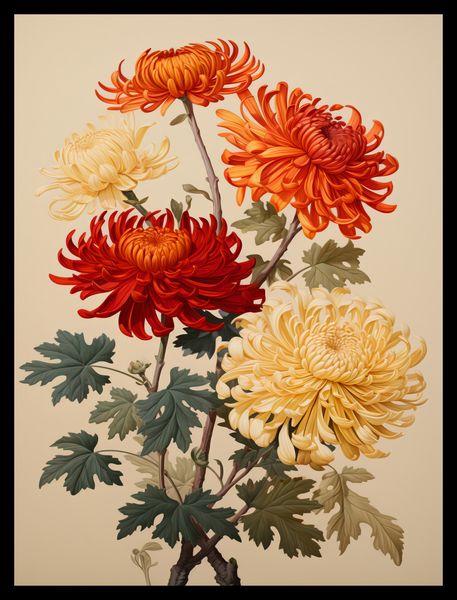 Plakat 30x40cm Tańczące Chryzantemy zdjęcie 2