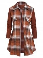 Damska luźna bluzka tunika długi rękaw dzianina ściągaczowa Rozmiar L