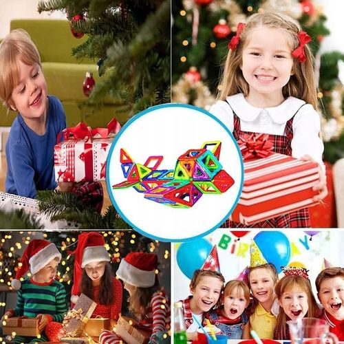 DUŻE KLOCKI MAGNETYCZNE KONSTRUKCYJNE EDUKACYJNE DLA DZIECI 3D 180ELE na Arena.pl