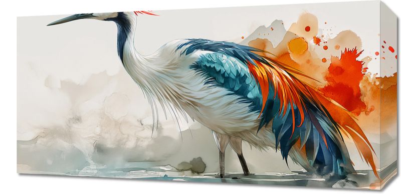 Obraz 60x30cm Żuraw w Akwareli zdjęcie 1